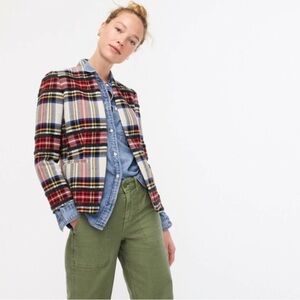 J.Crew Going Out Blazer In Snowy Stewart Tartan Size 00 AT687 NWT